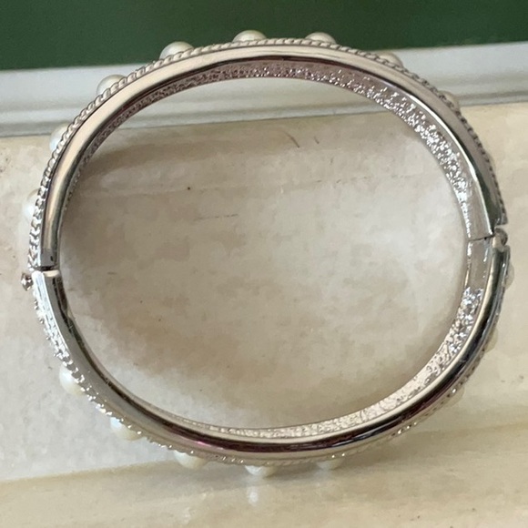 Camrose & Kross JBK Faux Pearl & Crystal Plated Silver-Tone Metal Bracelet - Picture 8 of 12